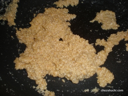 ground sesame and cashews in the syrup
